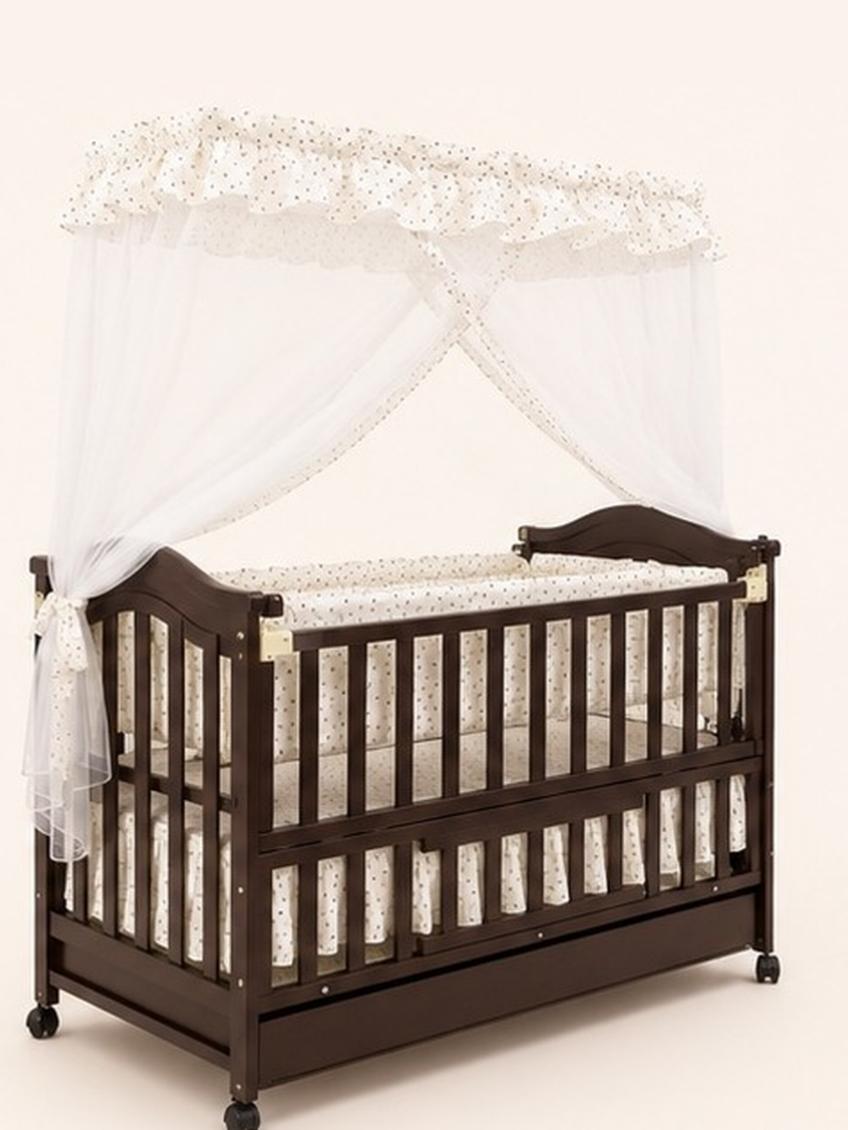 Baby Wooden Cot & Swing Imported Chocolate Brown (BZ618)