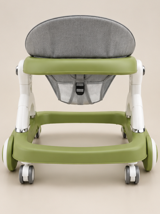 2-in-1 Foldable Baby Walker with Light-Up Activity Tray