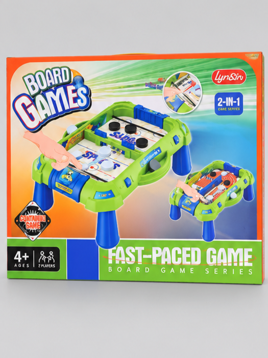 2-in-1 Fast-Paced Tabletop Sling Puck & Sports Board Game