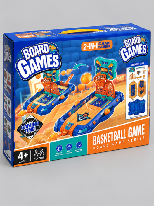 2-in-1 Tabletop Basketball Arcade Board Game Set