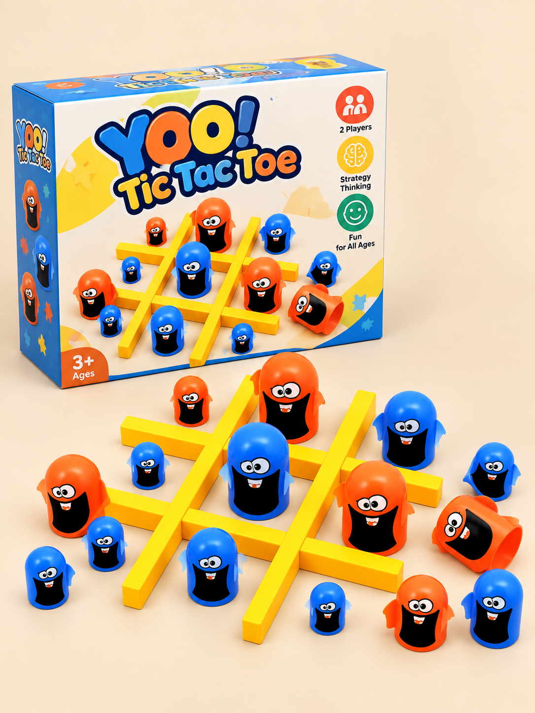 3D Nesting Gobble Tic-Tac-Toe Board Game Set