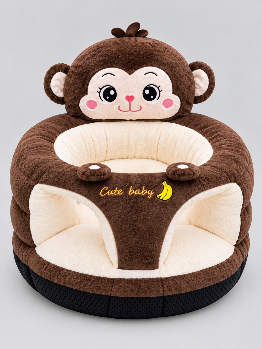 Plush Monkey Infant Support Seat / Baby Learn-to-Sit Floor Sofa