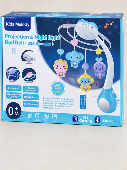 Kids Melody Bluetooth Projection & Night Light Bed Bell Crib Mobile