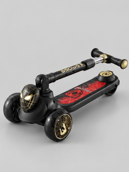 Spider Theme 3-Wheel Foldable Kick Scooty