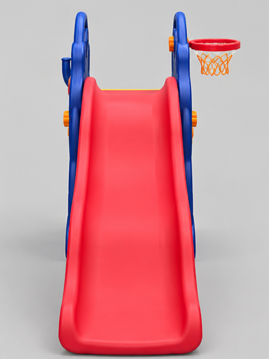 Elephant-Themed 3-in-1 Toddler Garden Slide Playset with Basketball Hoop & Ring Toss