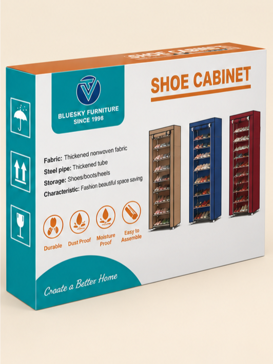 Multi-Tier Portable Fabric Shoe Cabinet with Dustproof Cover