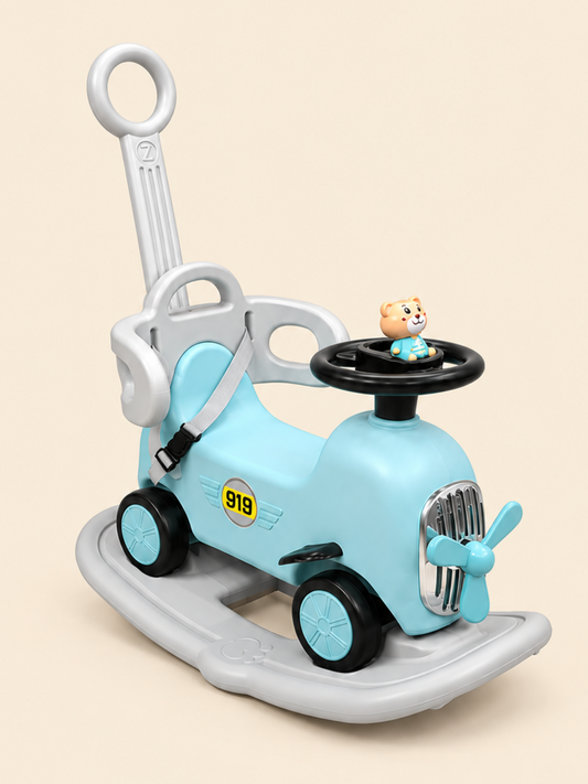 3-in-1 Baby Push Car & Rocking Horse with Parent Handle