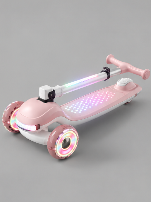 3-Wheel Kick Scooter with LED Light-Up Stem & Deck
