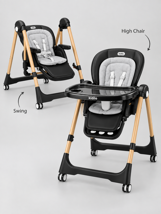 Kidilo 2-in-1 Convertible High Chair & Low Swing Seat - DC02