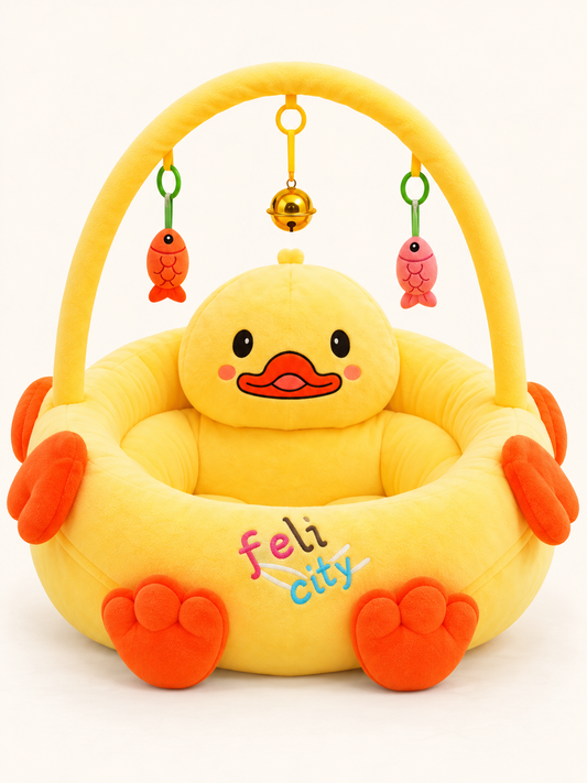 Plush Baby Support Seat with Play Arch