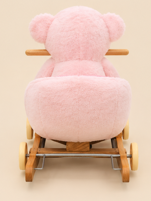 Plush Teddy Bear 2-in-1 Rocking Horse with Wheels