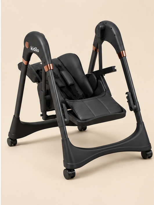 Kidilo-8200 2-in-1 Smart Electric Baby Swing & High Chair with Bluetooth & Remote Control