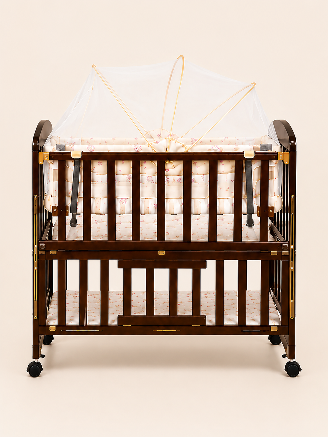 Height Adjustable Wooden Baby Cot (BZ626)