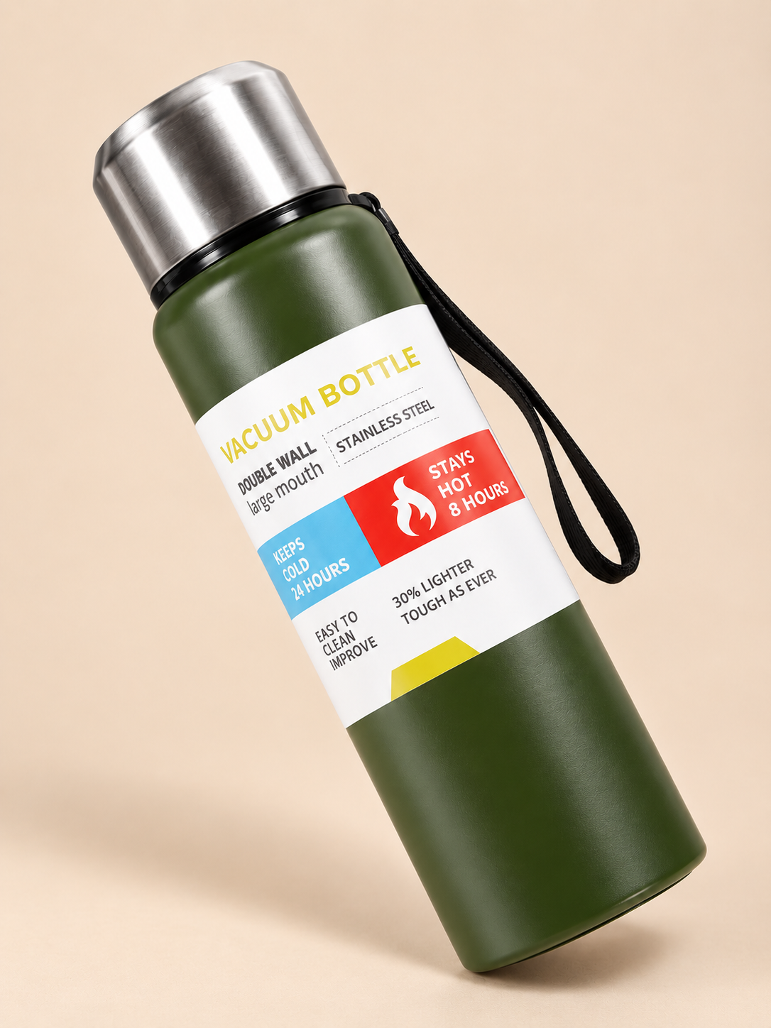 Large Capacity Vacuum Insulated Stainless Steel Thermos Flask 1500ml
