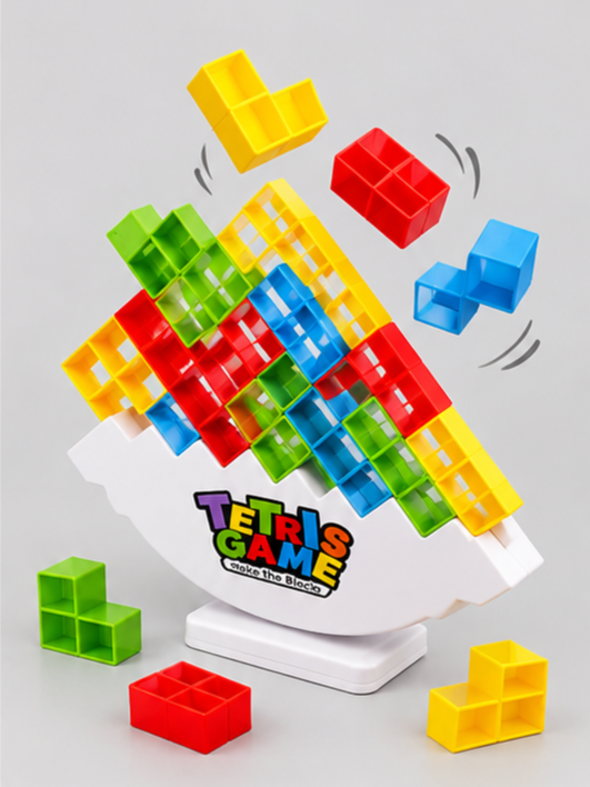 3D Tetris Stacking Balance Board Game Set