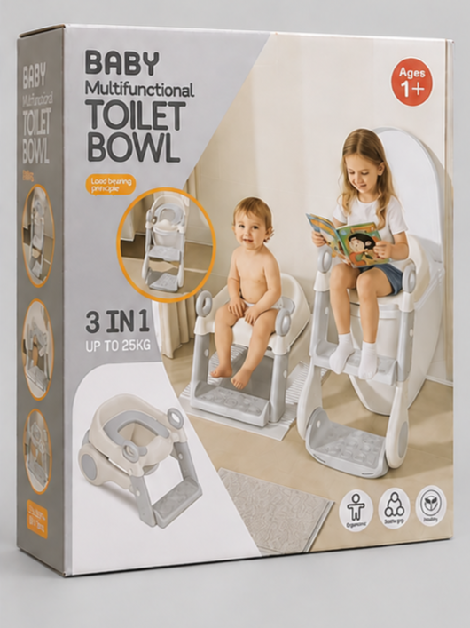 Imported 3-in-1 Multifunctional Baby Potty Trainer & Toilet Ladder Seat