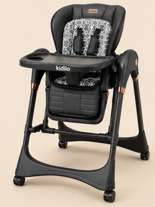 Kidilo-8200 2-in-1 Smart Electric Baby Swing & High Chair with Bluetooth & Remote Control
