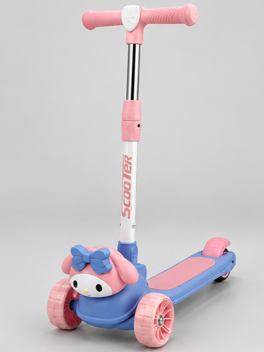 Cute Bunny Character Theme 3-Wheel Kids Kick Scooty with Adjustable Handlebar
