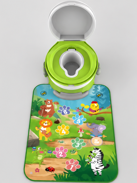 2-in-1 Toddler Potty Training Seat with Interactive Musical Play Mat