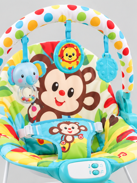 Mastela Music & Soothe Cradling Bouncer Seat with Calming Vibration & Toy Bar-Manual