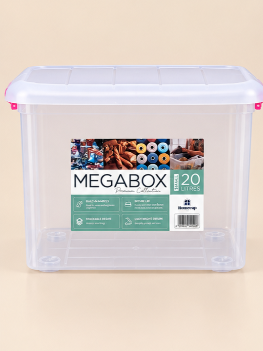 Homeup Megabox Small 20-Litre Plastic Storage Box with Lid