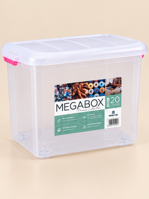Homeup Megabox Small 20-Litre Plastic Storage Box with Lid