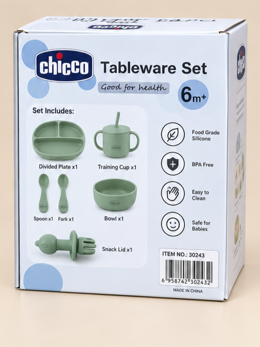Chicco Baby Silicone Tableware Feeding Set (6m+)