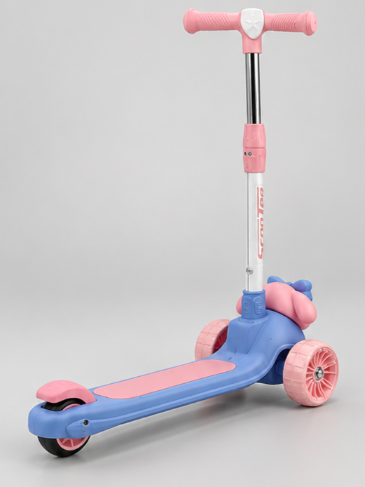 Cute Bunny Character Theme 3-Wheel Kids Kick Scooty with Adjustable Handlebar