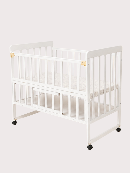 Double-Height Wooden Baby Cot & Convertible Co-Sleeper