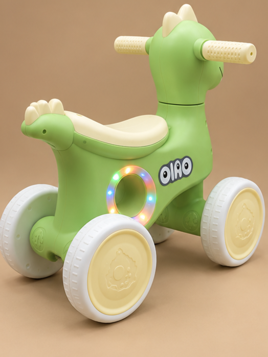 Dinosaur Theme Fully Fiber Toddler Ride-On with Lights & Music