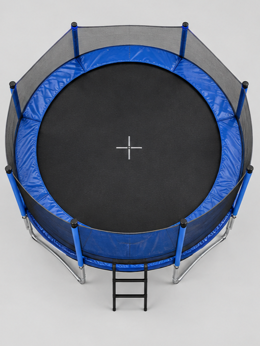 Feet Outdoor Kids Trampoline with Safety Enclosure Net & Access Ladder