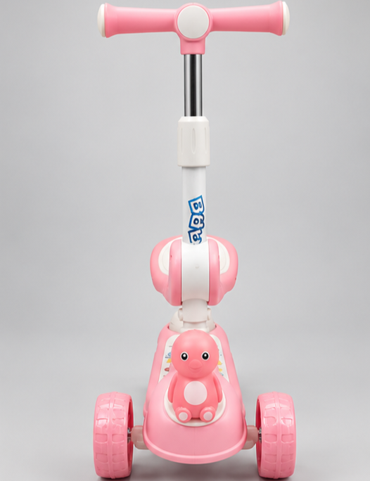 2-in-1 Foldable Seated Kick Scooty with Character Console