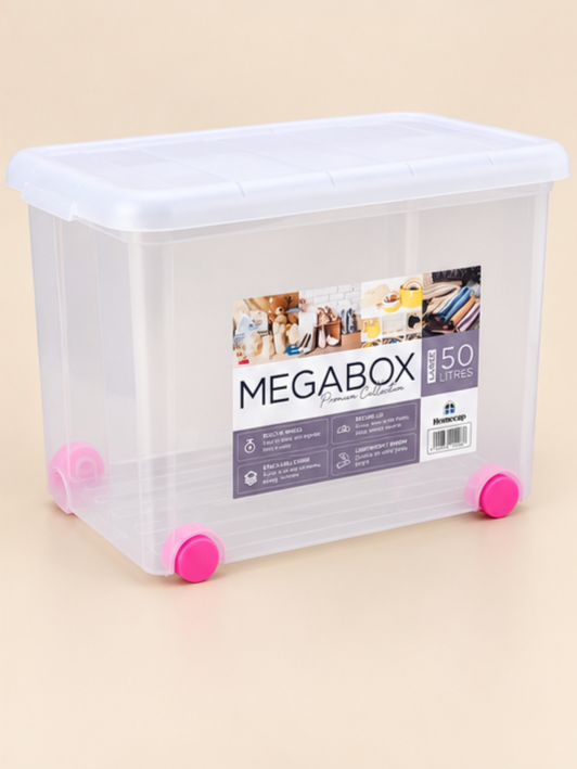 Homeup Megabox Premium 50-Litre Heavy Duty Storage Box with Wheels