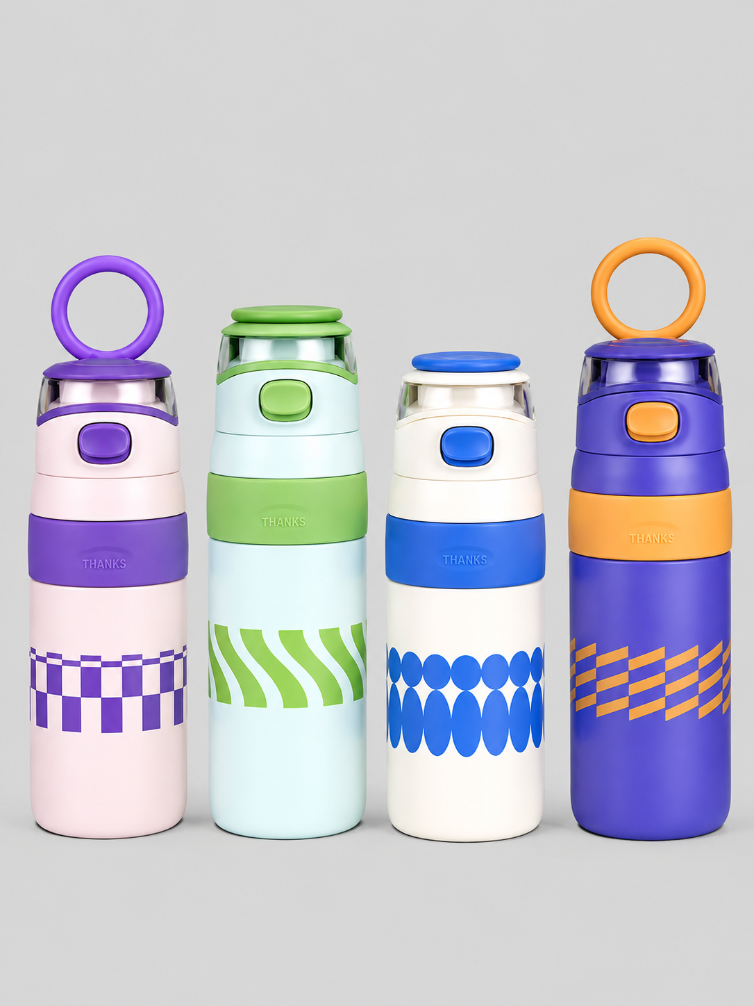 Geometric Pattern Insulated Stainless Steel Sports Water Bottle