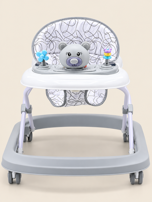 Bear Activity Musical Baby Walker with High-Back Cushion