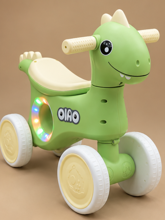 Dinosaur Theme Fully Fiber Toddler Ride-On with Lights & Music
