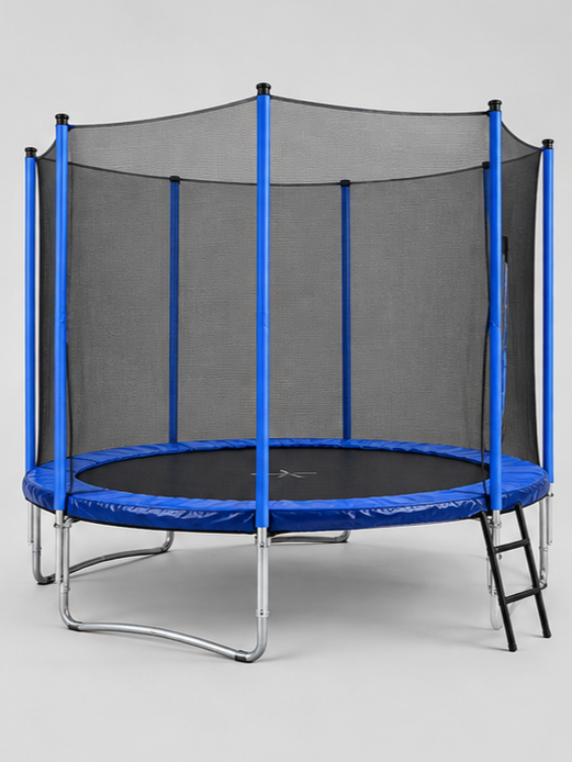 Feet Outdoor Kids Trampoline with Safety Enclosure Net & Access Ladder