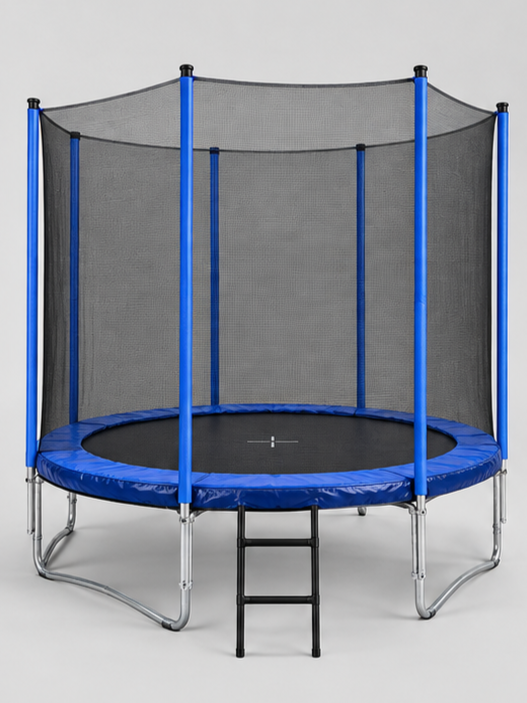 Feet Outdoor Kids Trampoline with Safety Enclosure Net & Access Ladder