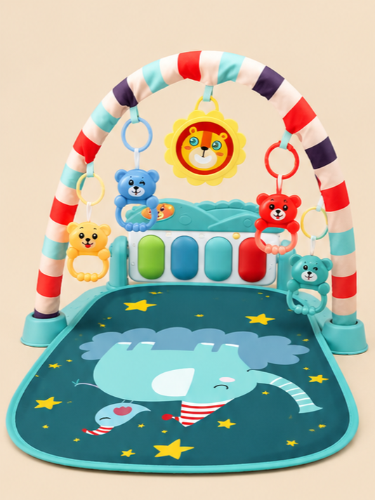 Multi-Function Kick & Play Piano Baby Gym Mat with Overhead Activity Arch