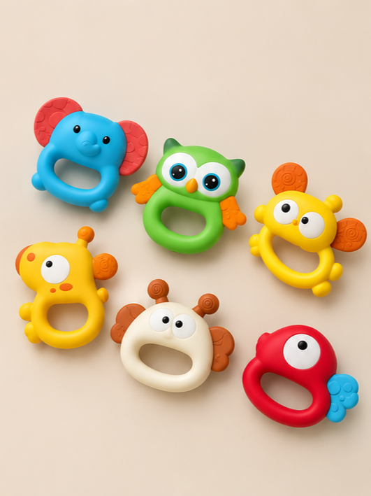 Interactive Puzzle Rattle 6-Piece Toddler Educational Toy Set