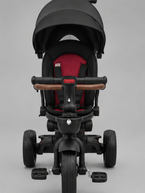 Kidilo 3123 4-in-1 Foldable Stroller Tricycle with Adjustable Canopy