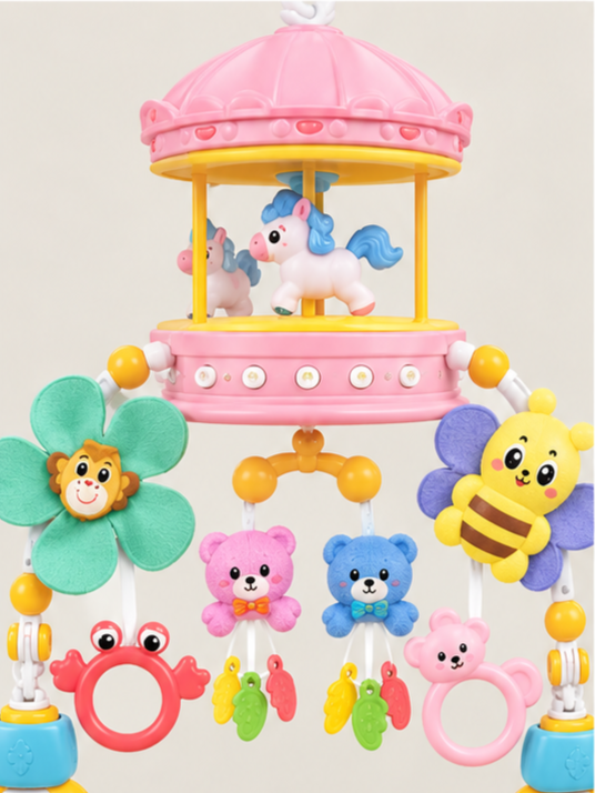 Musical Carousel Arch Toy with Rattle Pendants 3M+