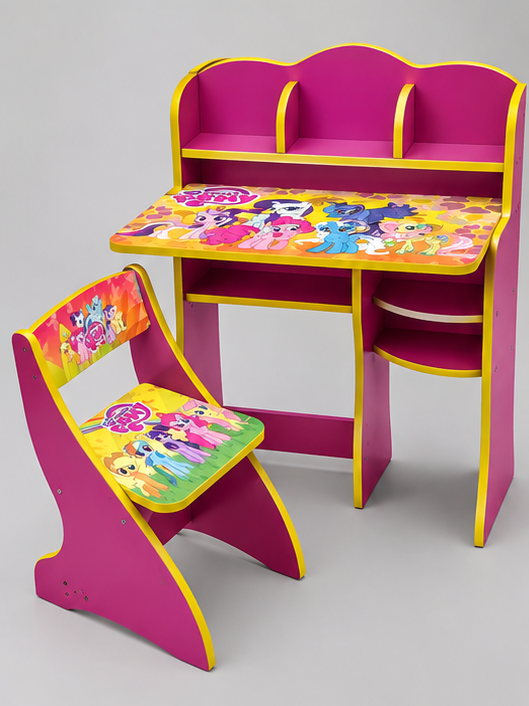My Little Pony Magical Kingdom Kids Wooden Study Desk & Chair Set