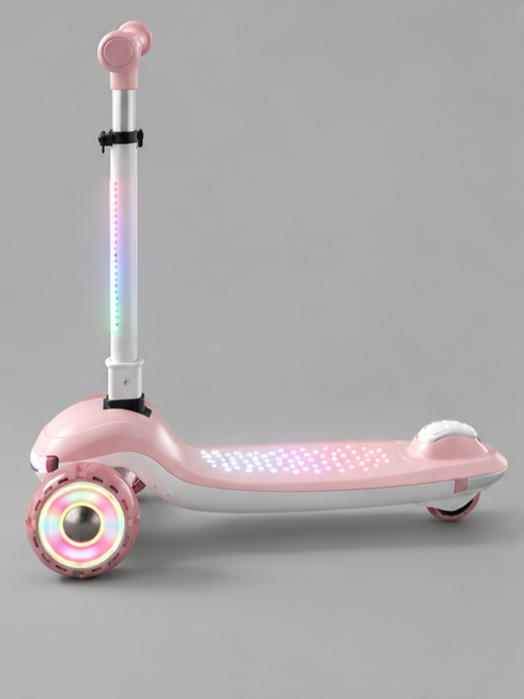 3-Wheel Kick Scooter with LED Light-Up Stem & Deck