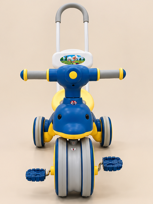 Dolphin Kids Fiber Tricycle with Push Handle