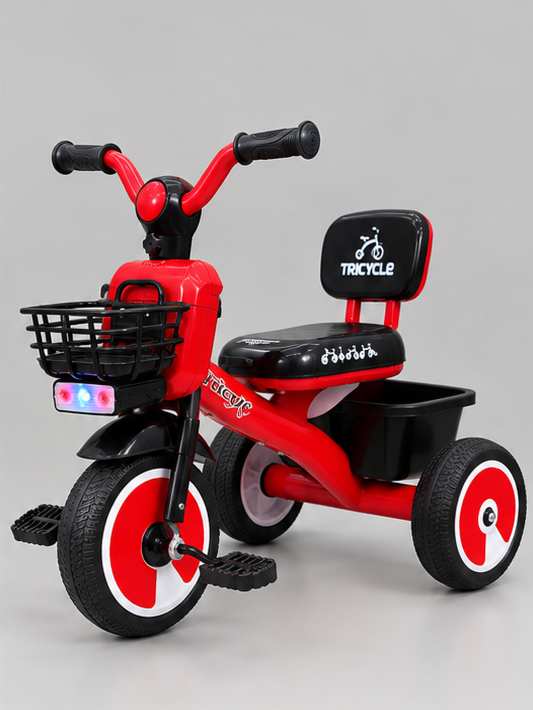 Speedster Kids Tricycle with Front Light & Dual Baskets