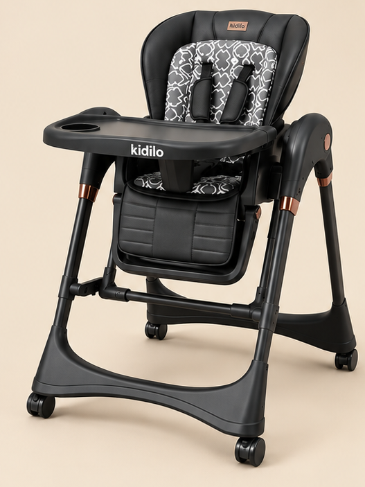 Kidilo-8200 2-in-1 Smart Electric Baby Swing & High Chair with Bluetooth & Remote Control