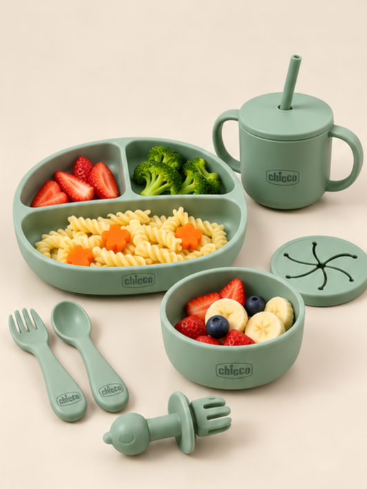 Chicco Baby Silicone Tableware Feeding Set (6m+)