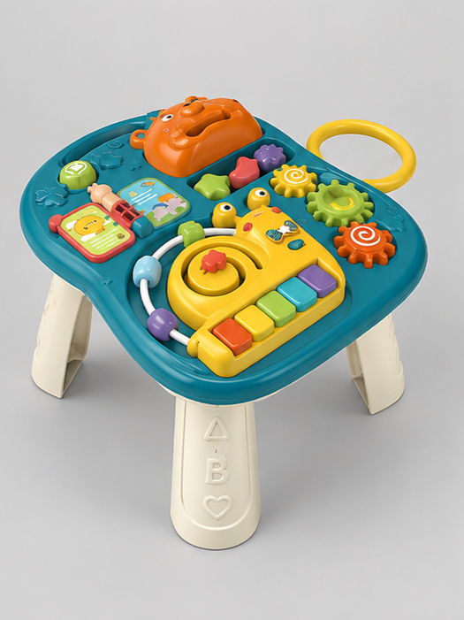 3-in-1 Musical Baby Walker & Activity Table – Sit-to-Stand Push Walker