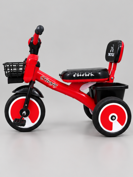 Speedster Kids Tricycle with Front Light & Dual Baskets